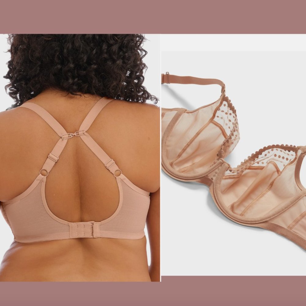 NEW $70 Elomi [‎ 36K ] Matilda Full Figure Underwire Plunge Bra Cafe Nude #5833 - Picture 3 of 13